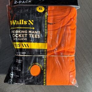 Walls Vibrant Orange Pocket Tees XL 2-Pack